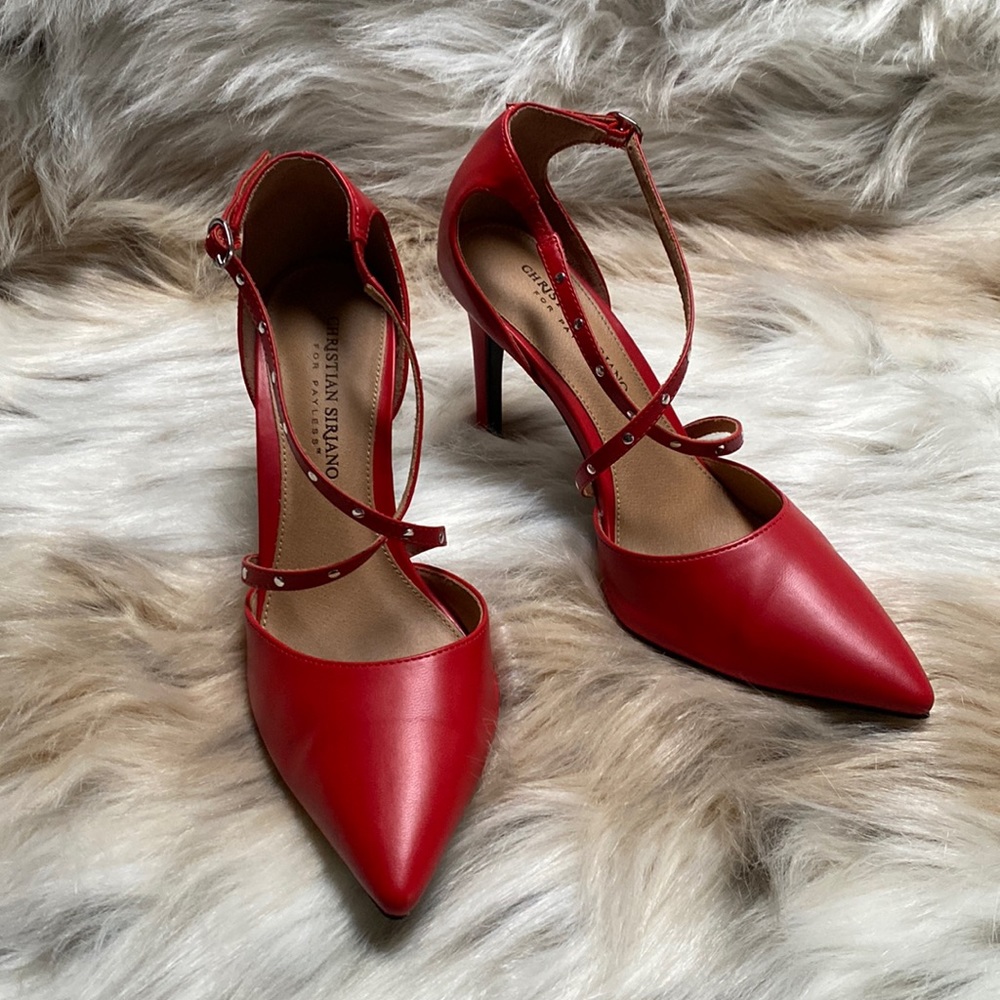 Christian Siriano red heels size 8 - Picture 2 of 16